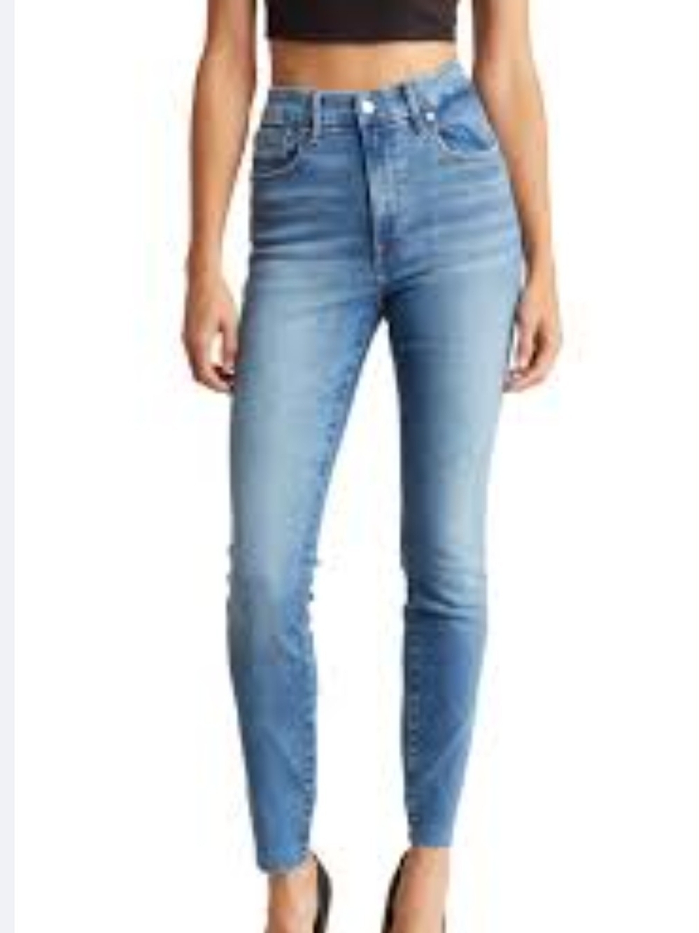 High-Rise Light Blue Women's Skinny Jeans
